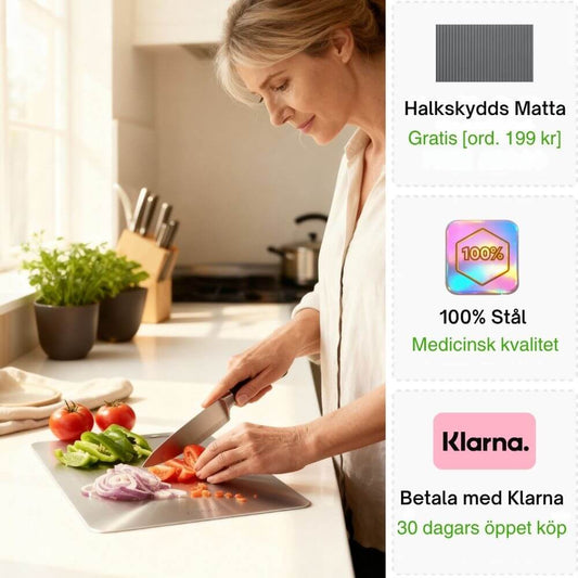 Sakura® Pro Skärbräda i Kirurgiskt Rostfritt Stål – Kökets Nya Standard